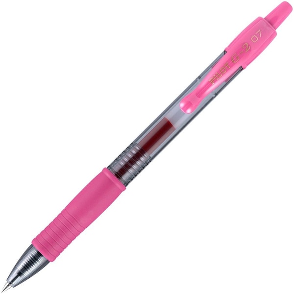 Pilot Gel Pen, Retractable, Rubber Grip, Fine Pt, Pink PK PIL31174 - main